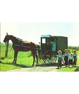Vintage Postcard From the Amish Country Horse Buggy Pennsylvania Childre... - £4.78 GBP