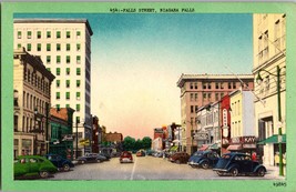VTG Postcard, Falls Street Niagara Falls, Early Street Scene with Parked... - $6.43