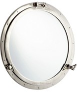 24&quot; Canal Boat Porthole Window Mirror Nickel Finish Ship Window Home Wal... - £139.68 GBP
