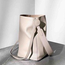 Minimalism Fashion Women Bucket Bag Luxury Genuine Leather Handbags and ... - $140.31