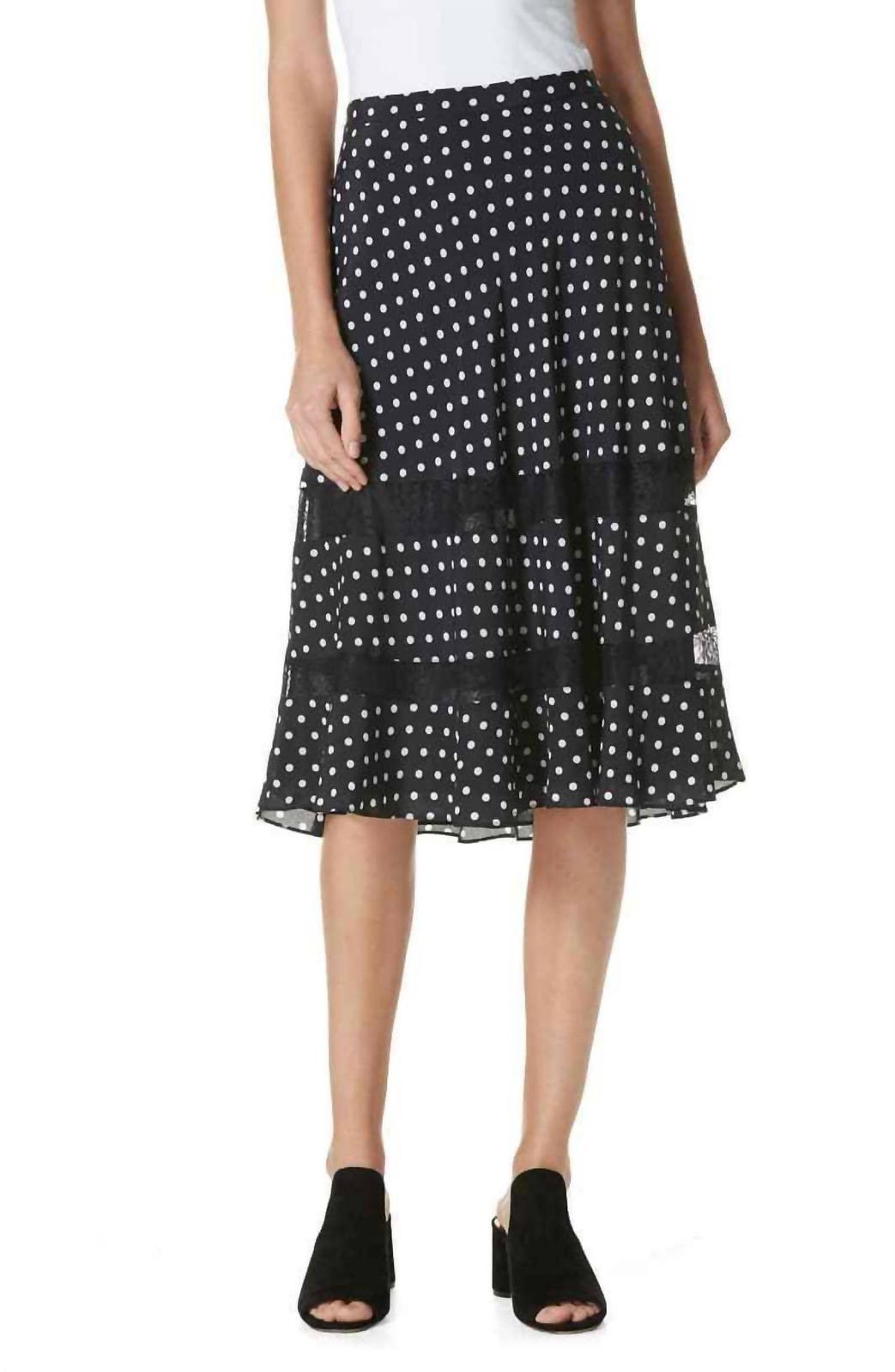 Lewit polka dot lace trim a line midi skirt size 6 - $137.61