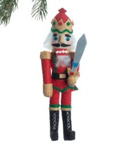 Nutcracker Ornament Hand Sewn Wool Felt Silk Road Bazaar Ships Free - £19.25 GBP