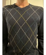 Fossil Men&#39;s Sz XL V-Neck Wool Blend Argyle Sweater A9 - $23.57 CAD