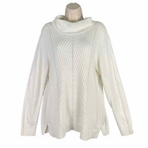 Karen Scott Turtleneck Sweater Women&#39;s L White Classic Winter Fashion Co... - £19.46 GBP