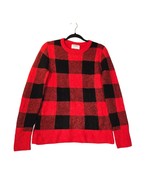 Old Navy Womens Medium Sweater Red Black Buffalo Plaid Check Knit Christmas - $222.00 MXN