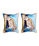 Pair of Betsy Drake Betsy’s Owl Large Indoor Outdoor Pillows 16 Inchx20 ... - £70.39 GBP