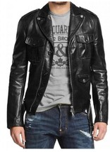 Hidesoulsstudio Mens Black Real Leather Jacket for Men #114 - £96.50 GBP