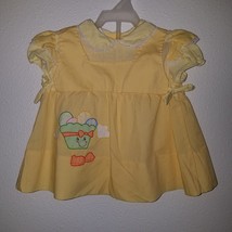 VTG Yellow White Stripes Collared Dress Cupcake? Size 12 (Months?) - £15.73 GBP