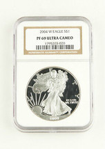 2004 W Prova American Eagle 1 Oncia Argento Flawless NGC Pf 69 Ultra Cam... - £76.97 GBP