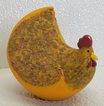 Artforum Farmyard Fun Chicken Hen Speckled Yellow Paper Weight Figurine - $13.50