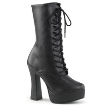 PLEASER ELE1020/B/PU Sexy Matte Black Chunky 5&quot; Heel Platform Ankle High Boots - £57.51 GBP