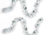 9.84 Ft Flocked Christmas Garland Artificial Christmas Frosted Pine Garl... - £33.64 GBP