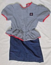Spring Occasions vintage girls 6X sailor dress costume red blue white striped - £7.11 GBP