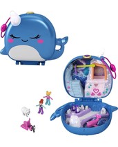 Polly Pocket Mini Freezin&#39; Fun Narwhal Compact Toy Whale Case Playset - £19.46 GBP
