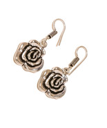 Flower Design 925 Silver Overlay Handmade No Stone Drop Dangle Everyday ... - $146.57 MXN