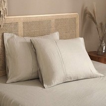 Pure Linen Linen Pillowcase Set of 2 for Duvet Cover, 100% Washed (20&quot;x26&quot;) - £19.32 GBP