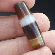 Antique Old Yemeni Agate Natural Rare pattern Banded Agate Bead 34.2mm BD-11 - £46.26 GBP