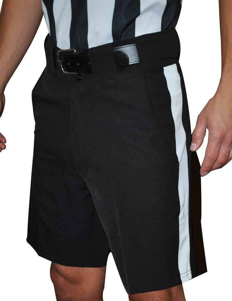 Primary image for SMITTY | FBS-177 | 4-Way Black Football Shorts w/ 1 1/4" White Stripe | Referee