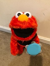 2010 Sesame Street Hasbro Let&#39;s Rock Elmo With Tambourine Tested - $18.49