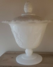 Vintage ~ Colony Harvest ~ Indiana Glass ~ Opaque ~ Candy Bowl Dish w/Lid - $37.40