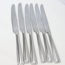 Oneida Flourish Dinner Knives 9 1/2&quot; 18/10 Stainless Rope Edge Lot of 6 - £27.59 GBP