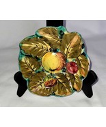Majolica Italy 4.5" Small Condiment Ring Bowl Dish Italy Hand-Painted Fruit - $8.86