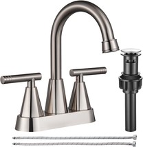 Cobbe 4 inch Brushed Nickel Bathroom Faucets with Pop up Drain and Two, RV - £28.24 GBP