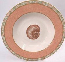 Victoria and Beale Atlantis Rim Soup Bowl 8&quot;Peach Coral Shells 9044 Porcelain - £6.65 GBP