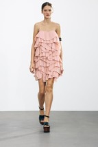 $109  ZARA ZW COLLECTION LIGHT PINK  RUFFLED MINI DRESS ZW COLLECTION- - $1,669.42 MXN