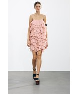$109  ZARA ZW COLLECTION LIGHT PINK  RUFFLED MINI DRESS ZW COLLECTION- - $1,663.76 MXN