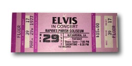 Elvis Presley Unused March 29, 1977 Concert Ticket Rapides Parish, LA 3/29/77 - £286.20 GBP