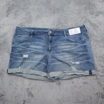Arizona The Original Jeans Shorts Womens 17 Blue Mid Rise Distressed Bottoms - £20.22 GBP
