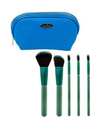 NEW Draizee 6 Piece Makeup Brush and Deep Blue Cosmetic/Travel Accessory... - $19.74 CAD