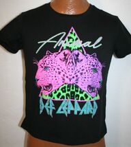 DEF LEPPARD Official ANIMAL Black Neon Graphic Womens T-SHIRT S Rock - $19.79