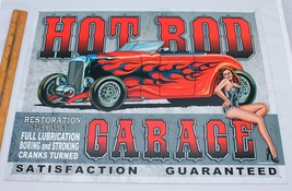 Hot Rod Garage Restoration Specialist Pin-up Girl Sign Race Car Shop Man Cave - £9.43 GBP
