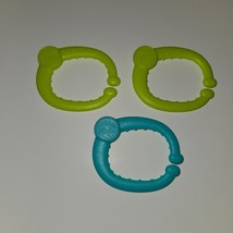 3 Baby Einstein Clip Link Loop Hook Ring Lot Toy Replacement Green-ish - £10.13 GBP