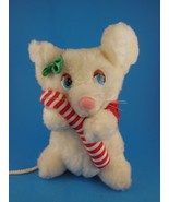 Rare Vintage Russ Berrie White Mouse Plush Candy cane 7&quot; - $22.99 CAD