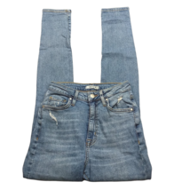 Forever 21 Womens Skinny Jeans Size 24 Medium Wash Distressed Destroyed Denim - £20.19 GBP