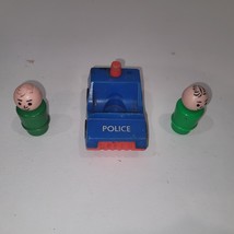 Fisher Price Little People 1973 Blue &amp; Red Police Car Play Family Village - $3.91
