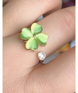 Green 4 leaf clover fidget ring - $263.88 MXN