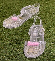 Barbie Clear Transparent Strappy Jelly Sandals WOMEN&#39;S SIZE 8 mary jane ... - $34.63