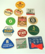 Lot of Vtg Beer Coasters Budweiser BabyCham Holsten Tetley Brains Man Cave - £15.59 GBP