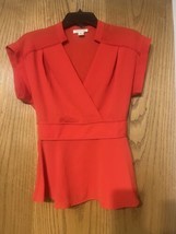 Monteau Tops Red V Neck Size M - $9.90