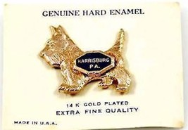 Retro Scotty Dog Terrier 14K Plate Pin Vintage  Brooch  Original Card So... - $25.84