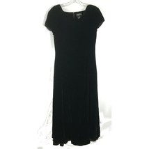 Womens Size 8 J. Peterman Black Cap Sleeve Velvet Maxi Dress - £65.81 GBP