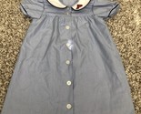 dennis Peter Pan Collared Dress w/Piping Button Letter P Embroidered Size 4 - $5.89