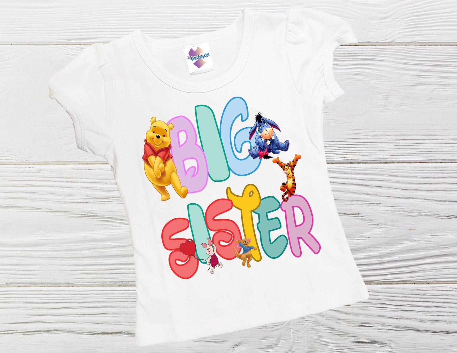 Winnie the pooh big sister shirt - pooh and friends big sister shirt - girls big - $19.95 - $21.95
