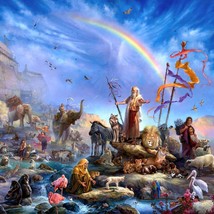 Art Noah&#39;s Ark Rainbow Redemption Giclee Art Oil painting printed on canvas - £8.30 GBP+