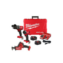 Milwaukee 3697-22HZ M18 Fuel 18V Cordless Drill / Driver Kit w/M18 Fuel Hackzall - £520.70 GBP
