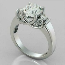 2.20Ct Round Simulated Diamond Solitaire Engagement Ring 14K White Gold Plated - £89.31 GBP